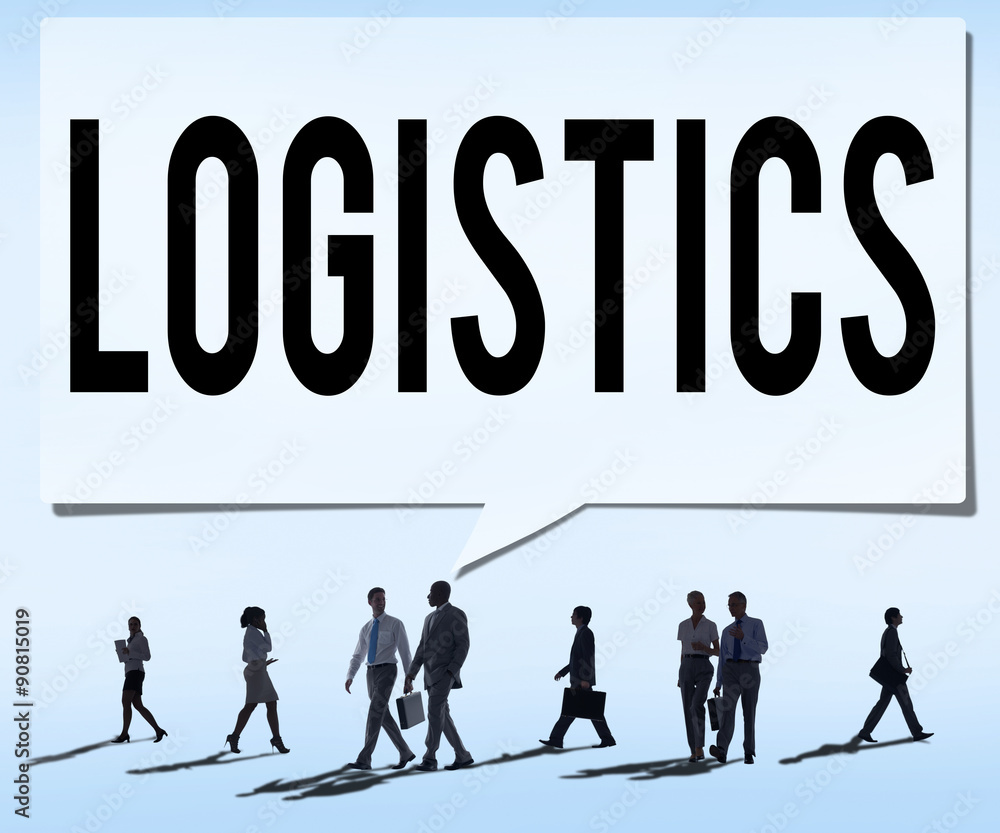 Poster export import logistic transportation concept
