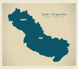 Modern Map - Sheki-Zagatala AZ