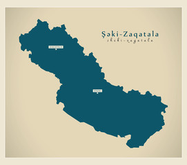 Obraz premium Modern Map - Sheki-Zagatala AZ