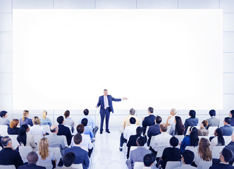 Diverse Business People Conference Speaker Concept