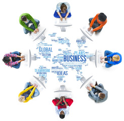 Naklejka premium Business Global World Plans Organization Enterprise Concept