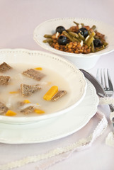 Sopa con pan de centeno