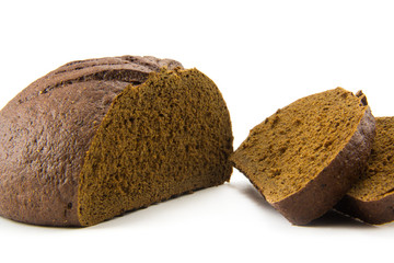 Sliced loaf of bread isolated on white