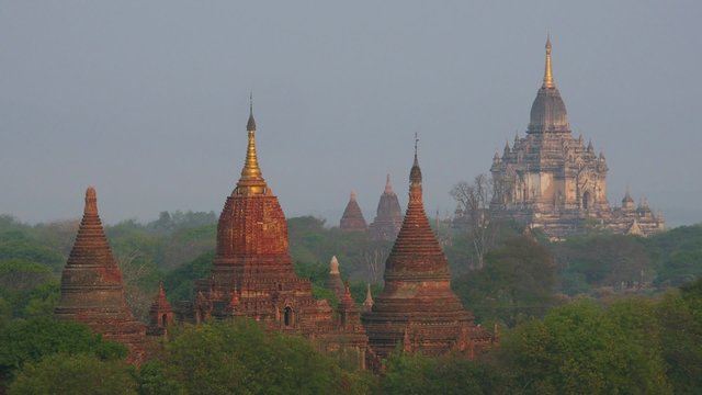 Ancient Buddhist temples in Bagan, Mandalay Region, Myanmar (Burma).