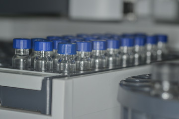 Sample vial are waiting for analysis