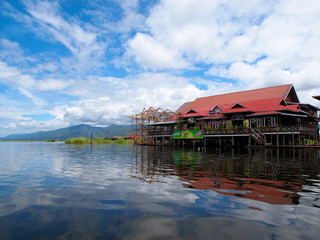 Naklejka premium The floting village