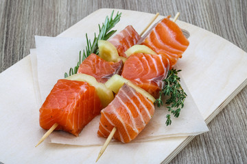 Salmon skewer