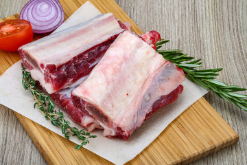 Raw beef ribs
