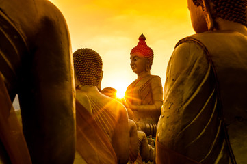 buddha and sunset