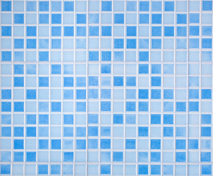 Blue colored mosaic tiles