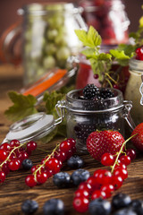 Homemade fruit jam in the jar