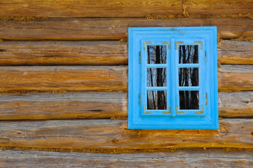 Naklejka na ściany i meble Ancient wooden house window
