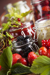 Homemade fruit jam in the jar