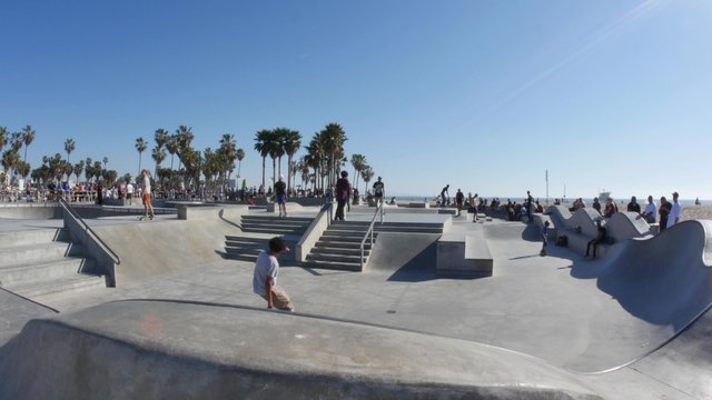 Venice Beach Skate Park Establishing Shot