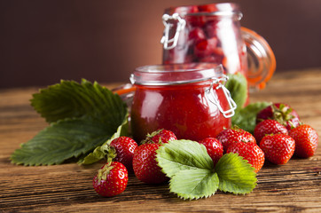 Fresh berries and wild berry jam