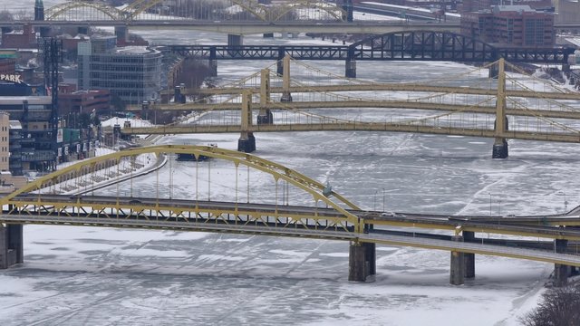 Winter Pittsburgh Establishing Shot