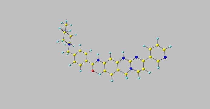 Imatinib Molecular Structure Isolated On Grey