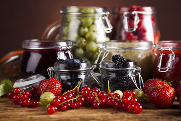 Homemade fruit jam in the jar