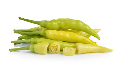 Green peppers isolated on white background