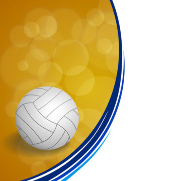 Background abstract sport volleyball blue yellow ball circle frame illustration vector