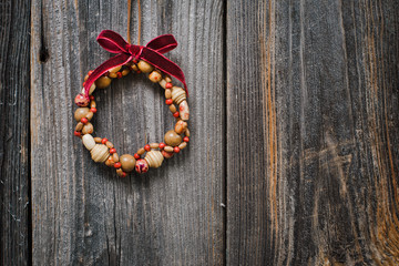 Christmas decoration over wooden background