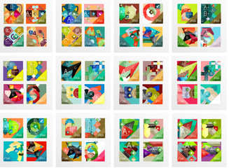 Set of square shaped banners or background layouts