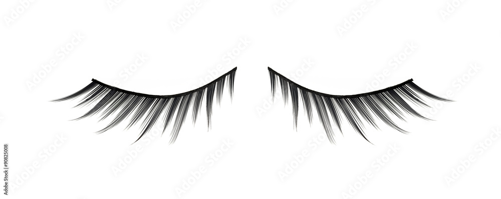 Wall mural False eyelashes isolated on white 