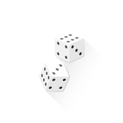 color devil's bones dice icon illustration.