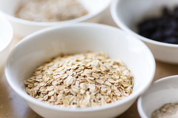 Rolled oats in a plate