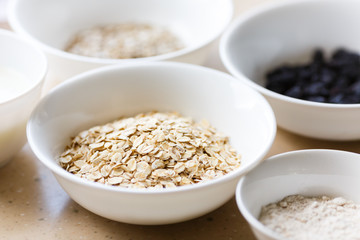 Rolled oats in a plate