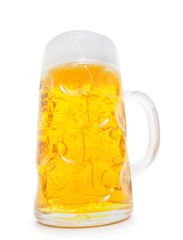 Typical bavarian beer mug. All on white background.
