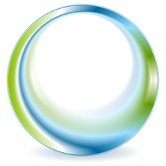 Bright green blue round circle logo design