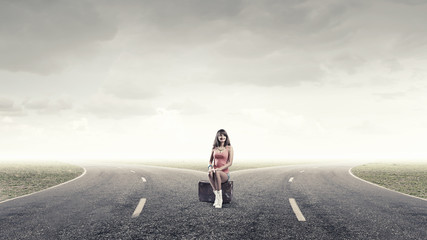 Fototapeta premium Hitch hiking traveling