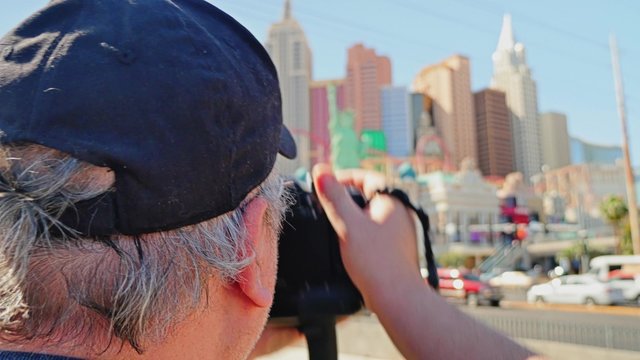 Man Takes Picture of Las Vegas Strip