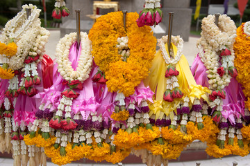 closed up the thai garland for praying