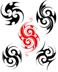 Maory style tattoo set