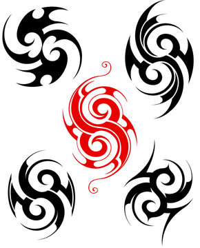 Maory style tattoo set