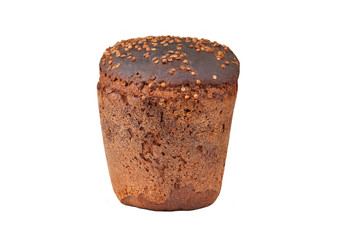 Bread with coriander, isolated on white background