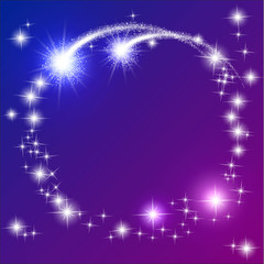 Glowing blue background with sparkle stars