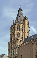 Fototapeta na wymiar Cologne City Hall tower, Germany
