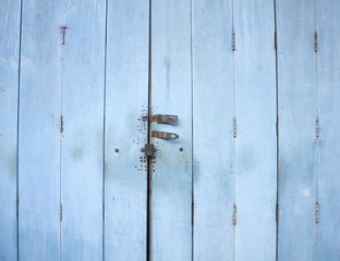 Blue wooden door at old town : Songkhla province Thailand 