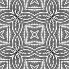 Design seamless monochrome flower pattern