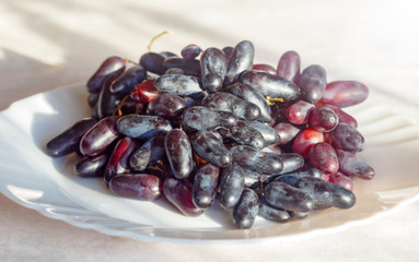 Ripe black grapes