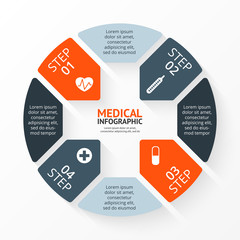 Vector circle plus sign infographic. Template for diagram, graph