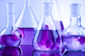 Chemistry science, Laboratory glassware background