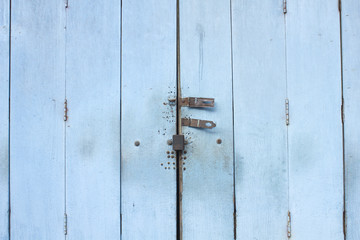 Blue wooden door at old town : Songkhla province Thailand 
