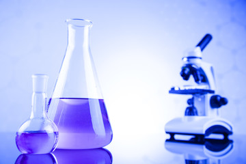 Microscope in medical laboratory, Research and experiment