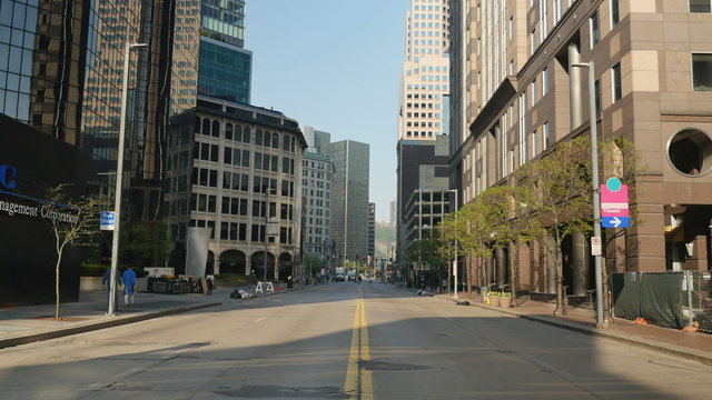 Empty Street in Downtown Pittsburgh