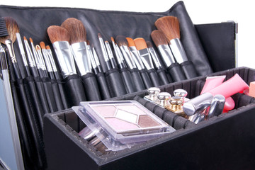 Professional make-up case full of make-up tools