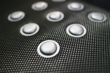 Close up of a cloth seat sports car